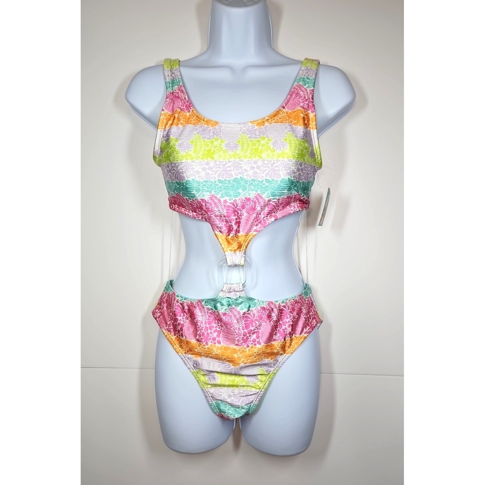 Blu C Women's Tropical Colorful‎ Two Piece Bikini Set Size Small NWT